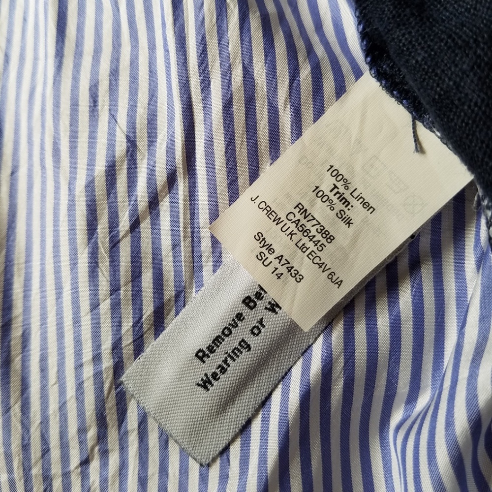 J. Crew Stripe Silk Back Linen Tank Blue Size XS - Picture 6 of 8